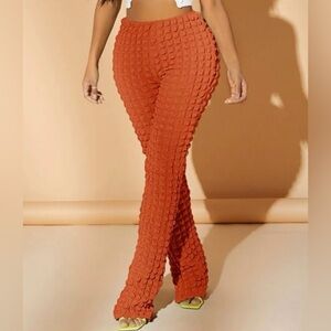 Straight Leg Textured Pants